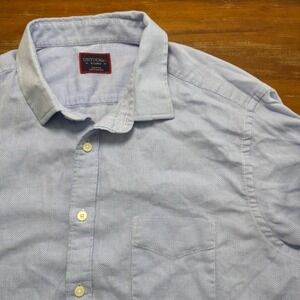 UNTUCKIT Kvint‎ Mens Button Up Down Shirt Blue Breathable Cotton Long Sleeve XL
